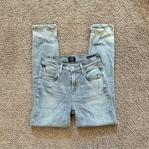 Citizens of Humanity Women's Rocket Crop High-Rise Skinny Jeans Salt Stone 24”